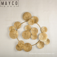 Mayco Gold Heights Round Metal Wall Art Decor for Your Entire Home Walls